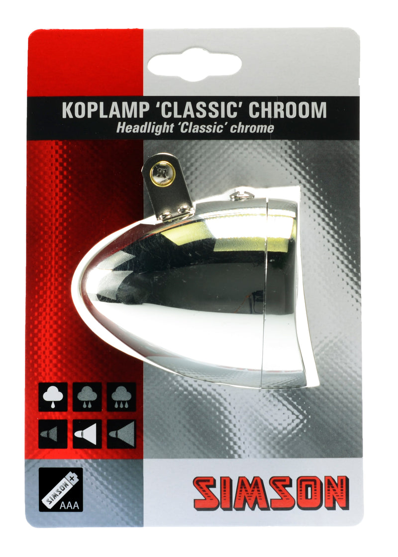 Load image into Gallery viewer, Simson koplamp classic chroom