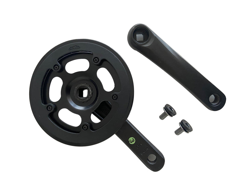 Afbeelding laden in galerijviewer, Hulzebos cycle parts b.v. lasco crankset 32t 140mm dubbele beschermrand zwart