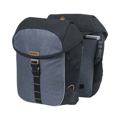 Load image into Gallery viewer, Basil Miles Double Bag - Dubbele fietstas, unisex, sportief, 34L, waterdicht, zwart