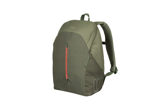 Load image into Gallery viewer, Basil B-Safe Commuter Nordlicht - Moderne fietsrugzak voor elektrische fietsen - 18L - Groen - Unisex - Met LED-verlichting