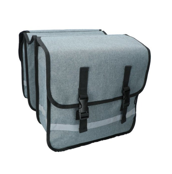 Load image into Gallery viewer, Dresco dubbele fietstas 36 liter spatwaterdicht grijs