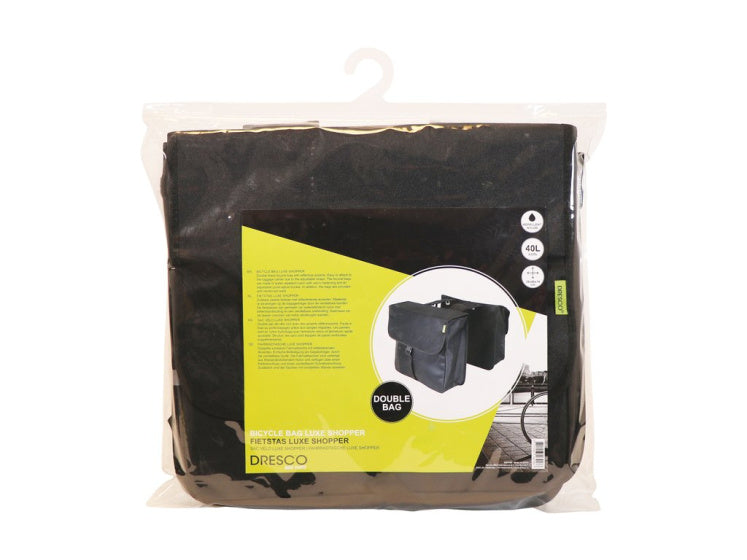 Load image into Gallery viewer, Dresco luxe shopper dubbele fietstas 40 liter nylon zwart