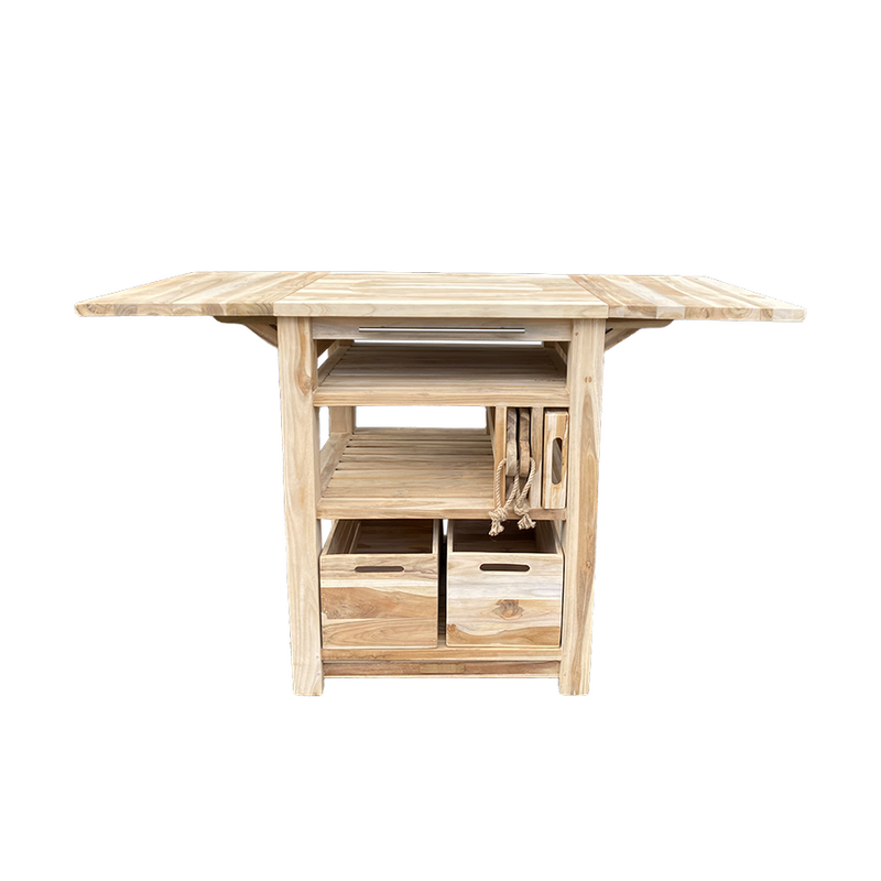 Afbeelding laden in galerijviewer, Dutch barbecuetafel teak 129,5x59,5x80cm