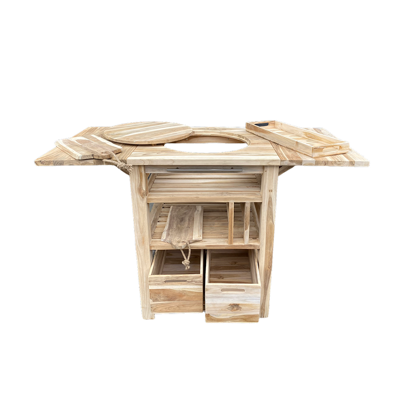 Afbeelding laden in galerijviewer, Dutch barbecuetafel teak 129,5x59,5x80cm