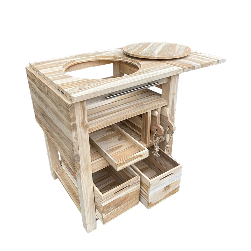 Afbeelding laden in galerijviewer, Dutch barbecuetafel teak 129,5x59,5x80cm