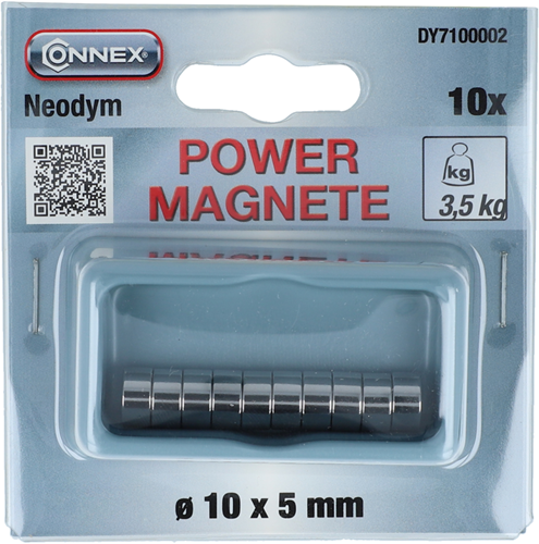 Afbeelding laden in galerijviewer, Connex magneet neodym rond 10x5 10st 3.5kg - dy7100002