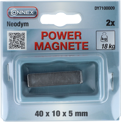 Afbeelding laden in galerijviewer, Connex magneet neodym sq.40x10x5 2st 18kg - dy7100009