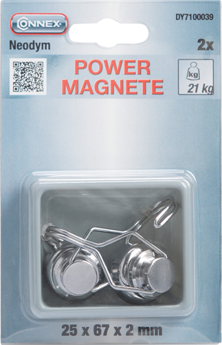 Afbeelding laden in galerijviewer, Connex magneet neodym haak 25mm 21kg 2st - dy7100039