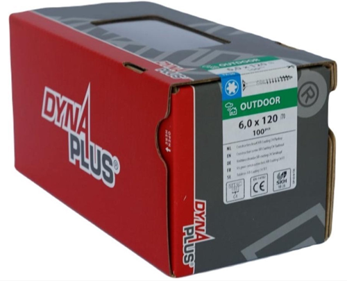 Afbeelding laden in galerijviewer, Dynaplus constructieschroef ar-coating platkop deeldraad +snijpunt torx tx30 6.0x120 70 | 100 stuks - 0281.08.50801