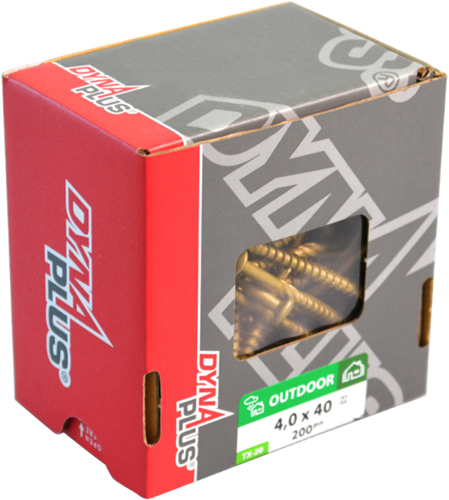 Chargez l'image dans la visionneuse de la galerie, Dynaplus gevelschroef ar-bronze cilinderkop deeldraad torx tx15 4.0x50 28 | 200 stuks - 0284.08.25901