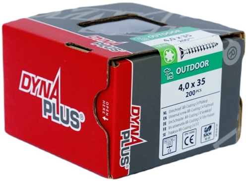 ギャラリービューアに画像をロードする, Dynaplus unischroef spaanplaatschroef ar-coating platkop voldraad torx tx20 4.0x35 | 200 stuks - 0281.08.25401