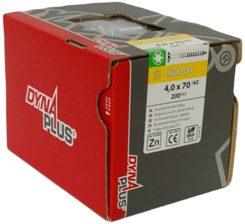 Chargez l'image dans la visionneuse de la galerie, Dynaplus unischroef spaanplaatschroef vz (verzinkt) pk (platkop) torx tx20 4.0x70 42 | 200 stuks - 0281.01.26201