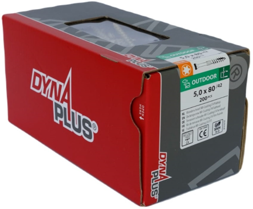 ギャラリービューアに画像をロードする, Dynaplus vlonderschroef xtreme ar-bronze platkop-60° deeldraad +snijpunt torx tx25 5.0x80 42 | 200 stuks - 0283.08.42401