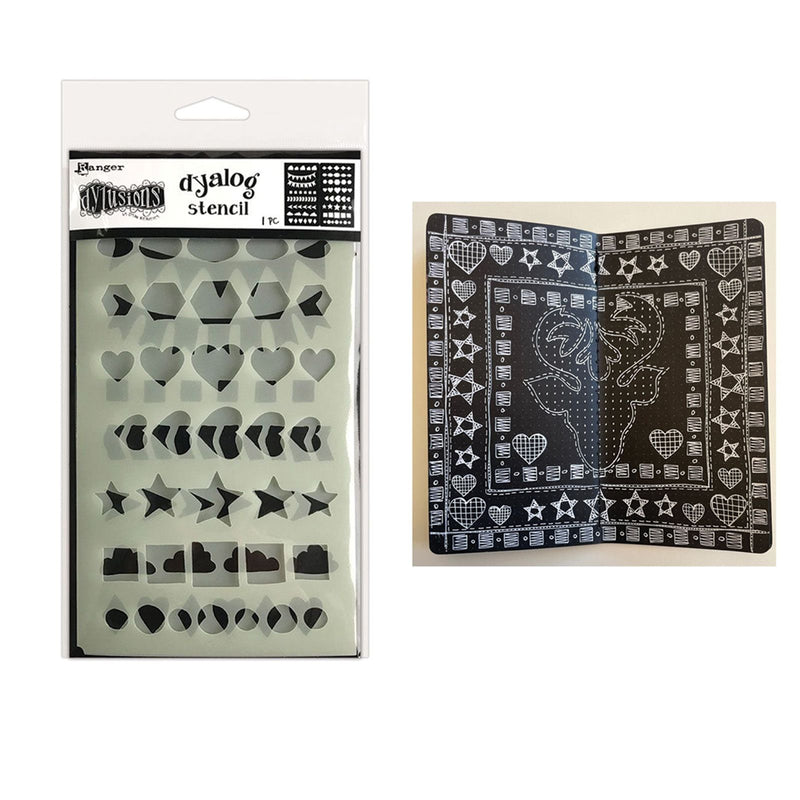 Load image into Gallery viewer, Ranger ink ranger • dylusions dyalog stencil border it again
