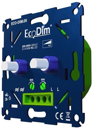 Laden Sie das Bild in Galerie -Viewer, Enzo eco led dimmer duo 2-100w ecodim fase afsnijding - 4355420