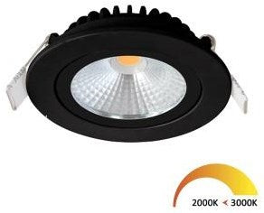 Afbeelding laden in galerijviewer, Enzo ecodim led inbouwspot 5w dimtowarm 85mm 36gr rond verstelbaar zwart - led4710