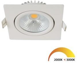 Afbeelding laden in galerijviewer, Enzo ecodim led inbouwspot 5w dimtowarm 85mm 36gr vierkant verstelbaar wit - led4750
