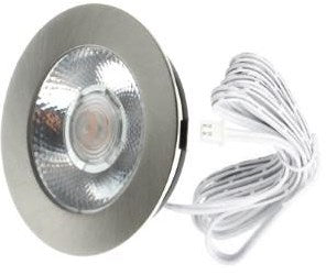 Afbeelding laden in galerijviewer, Enzo ecodim led meubelspot 3w 2700k 62mm rond geschuurd staal - led4910