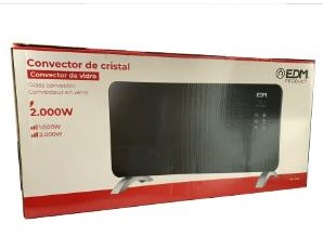 Afbeelding laden in galerijviewer, Enzo edm convectorkachel glasplaat 2000w zwart - 8676036