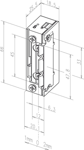Load image into Gallery viewer, Effeff 11805 elektrische inbouw deuropener type 118 | spanningsloos vergrendeld | met diode | fafix | 22-42v=~ | (22-26v 100% ed) | din links en din rechts. - 10024998