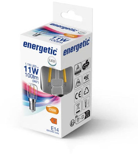 Laden Sie das Bild in Galerie -Viewer, Enzo energetic led buislamp t25 e14 1,1-11w 2200k filament helder - 2720010