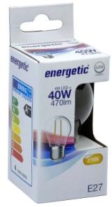 Chargez l'image dans la visionneuse de la galerie, Enzo energetic led kogel e27 4-40w 2700k filament helder - 2720260