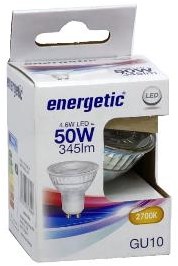 Cargue la imagen en el visor de la galería, Enzo energetic led spot gu10 4,7-50w 2700k - 2730112