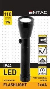 Laden Sie das Bild in Galerie -Viewer, Enzo entac led zaklamp 1w aluminium zwart 1xaa 5700110