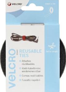 Load image into Gallery viewer, Enzo klittenband zwart rol 5 meter lang 10mm breed 4100250