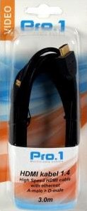 Afbeelding laden in galerijviewer, Enzo pro-1 hdmi kabel a naar d micro 3 meter 1.4 - 9285020
