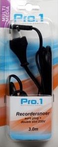Afbeelding laden in galerijviewer, Enzo pro-1 recordersnoeren 230 volt 3 meter - 9296205