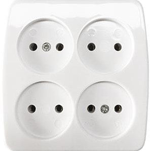 Cargue la imagen en el visor de la galería, Enzo tafelcontactdoos 4v vierkant wit 6871220