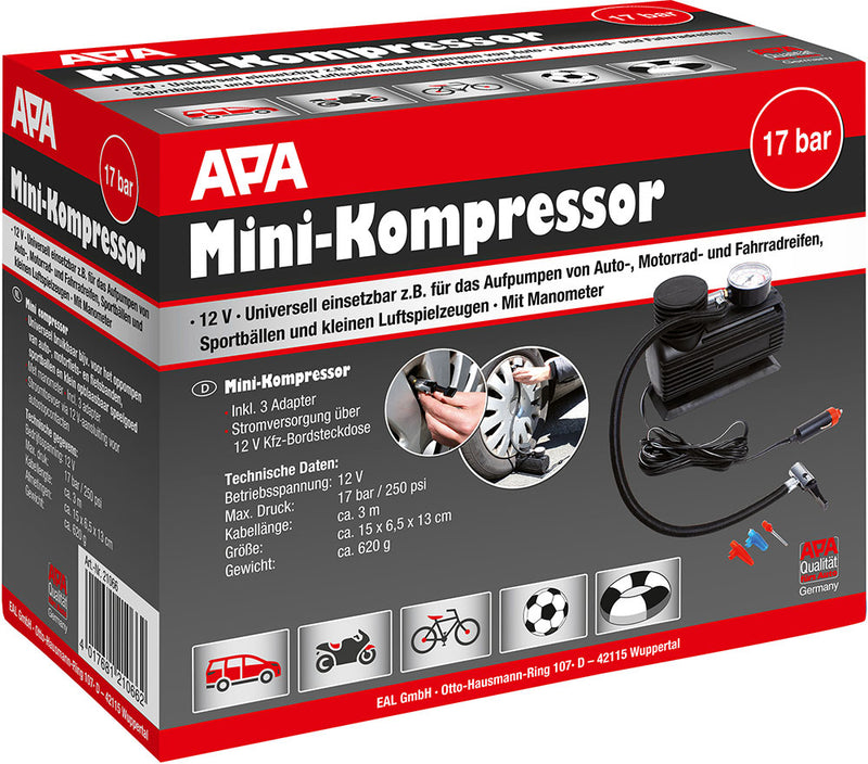 Load image into Gallery viewer, Eufab mini compressor 12v 17bar
