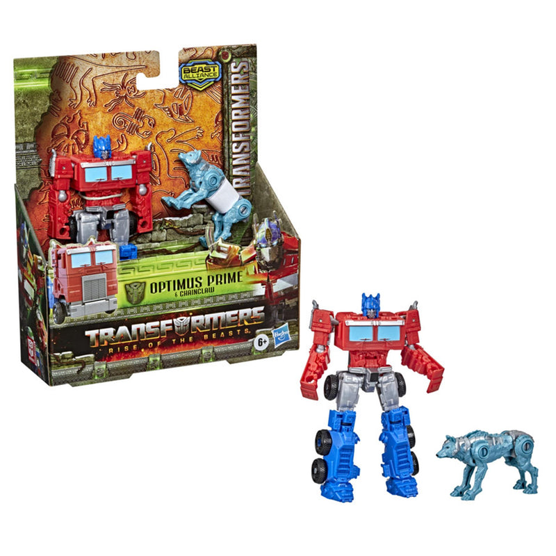 Load image into Gallery viewer, Hasbro Transformers Rise of the Beasts Weaponizer Actiefiguren Optimus Prime Cheinclaw