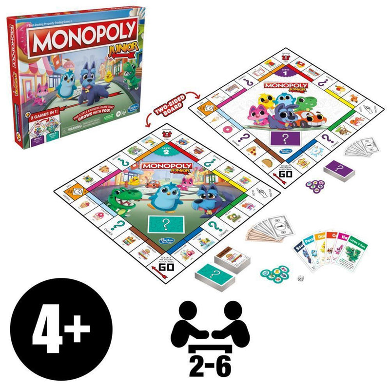 Load image into Gallery viewer, Hasbro Monopoly Junior 2in1 Economische Simulatie Bordspel