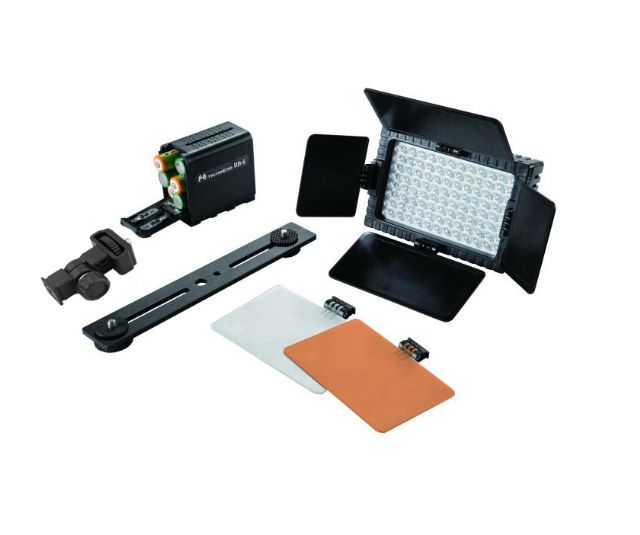 Load image into Gallery viewer, Falcon Eyes LED Lamp Set Dimbaar DV-96V-K1 op Batterij