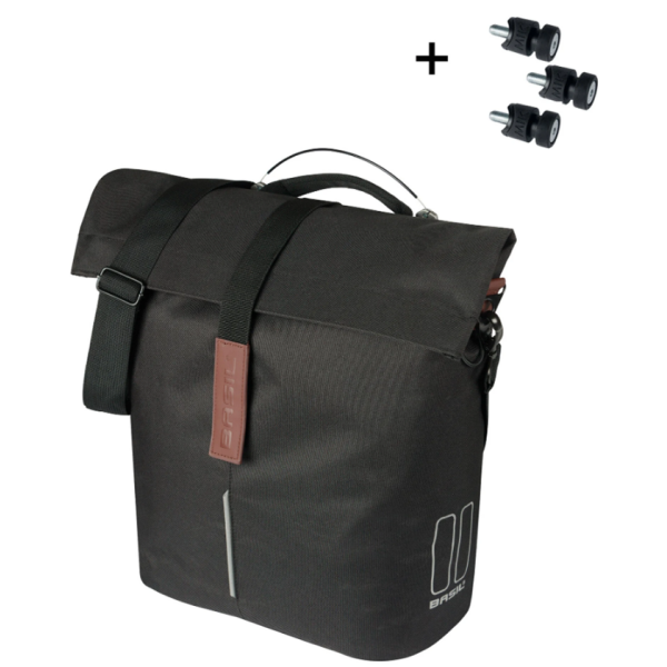 Load image into Gallery viewer, Basil b.v. tas basil city shopper enkel | mik studs | zwart | 14-16l