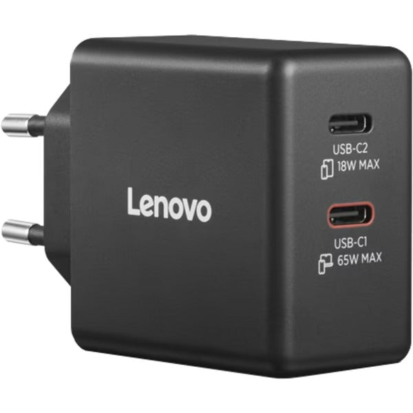 Laden Sie das Bild in Galerie -Viewer, Lenovo dual usb-c (65w) gan (zwart, 2x usb-c, power delivery)
