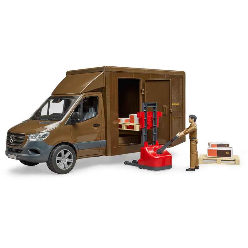 Load image into Gallery viewer, Bruder mb sprinter ups met chauffeur en toebehoren modelvoertuig (02678)