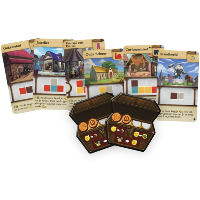 Load image into Gallery viewer, White goblin games tiny towns: voorspoed (1e uitbreiding) bordspel (uitbreiding, nederlands, 1 - 6 spelers, 30 - 60 minuten, vanaf 10 jaar)