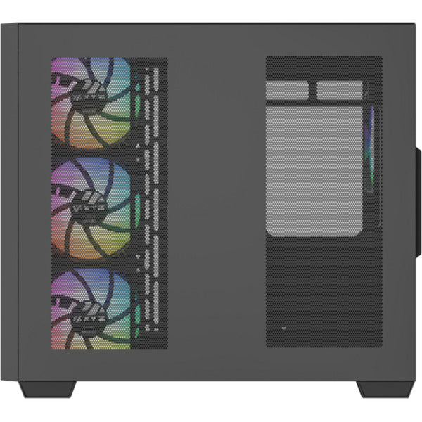 Laden Sie das Bild in Galerie -Viewer, Xyz pc gear qubex midi tower behuizing (zwart | 2x usb-a | 1x usb-c | tempered glass)