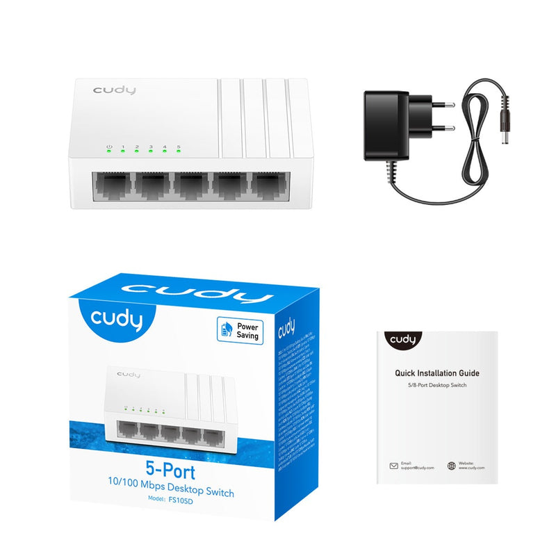 Load image into Gallery viewer, Cudy 5-port 10 100 mbps unmanaged switch (wit)