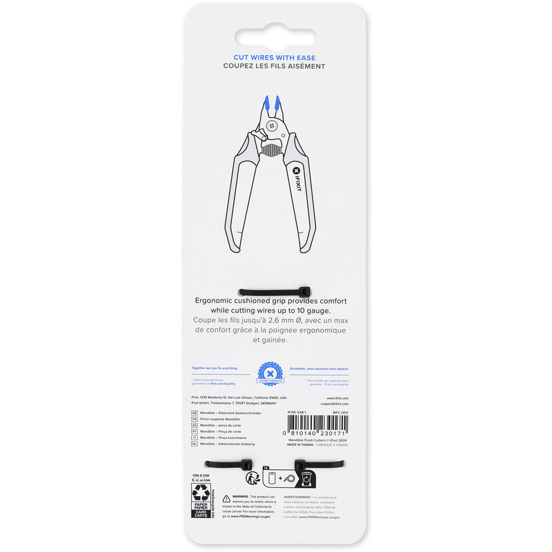 Load image into Gallery viewer, Ifixit mandible flush cutters kniptang (zwart blauw)