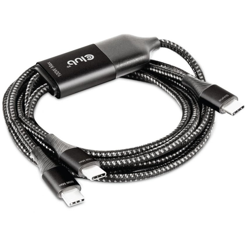 Load image into Gallery viewer, Club 3d usb type-c, y oplaadkabel naar 2x usb type-c splitterkabel (zwart, 1,83 meter, max. 100 w)