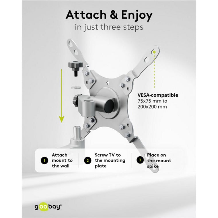 Load image into Gallery viewer, Goobay tv wall mount caravan fullmotion (m), 13 to 43 inch wandmontage (zilver)
