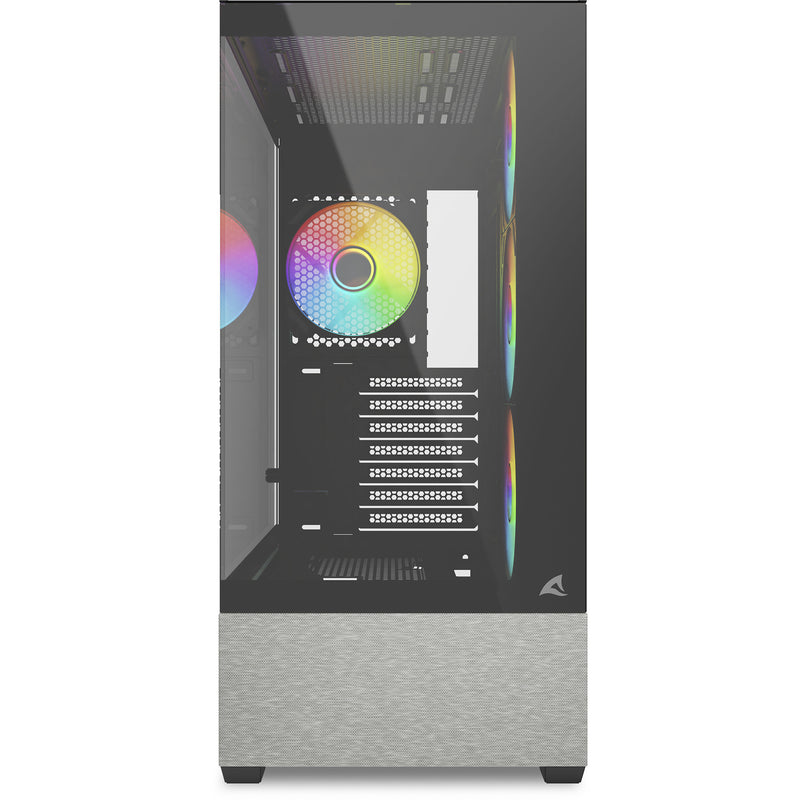 Load image into Gallery viewer, Sharkoon ak7 argb midi tower behuizing (zwart | 2x usb-a | 1x usb-c | rgb | tempered glass)