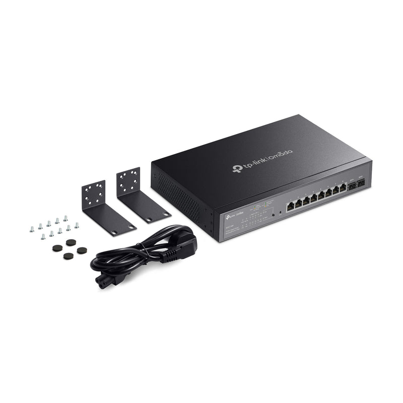 Chargez l'image dans la visionneuse de la galerie, Tp-link omada sg2210mp jetstream 10-poorts gigabit smart-switch (zwart, 8x poe+, 2x gigabit sfp)