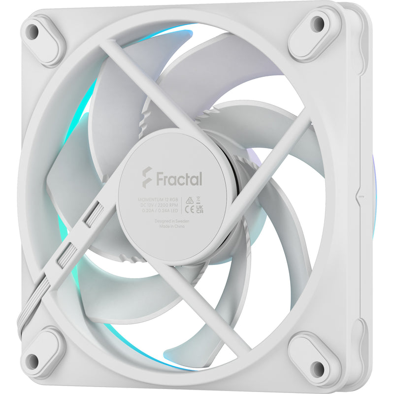Cargue la imagen en el visor de la galería, Fractal design momentum 12 rgb case fan (wit, 120 x 120 x 25 mm, pwm)