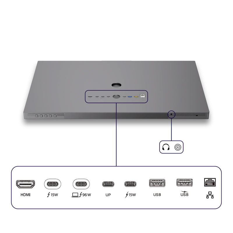 Cargue la imagen en el visor de la galería, Philips brilliance 27e3u7903 27 5k uhd monitor (grijs, hdmi, 2x usb-a, usb-c, thunderbolt 4, rj-45, webcam)