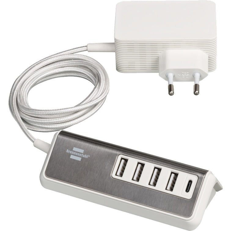 Afbeelding laden in galerijviewer, Brennenstuhl estilo meervoudige usb-lader (wit roestvrij staal)